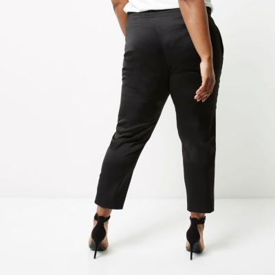 Plus black tapered trousers
